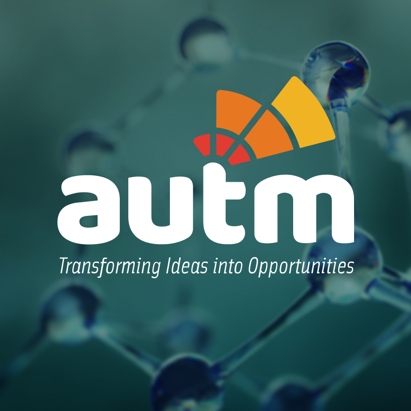 AUTM logo on PPG background